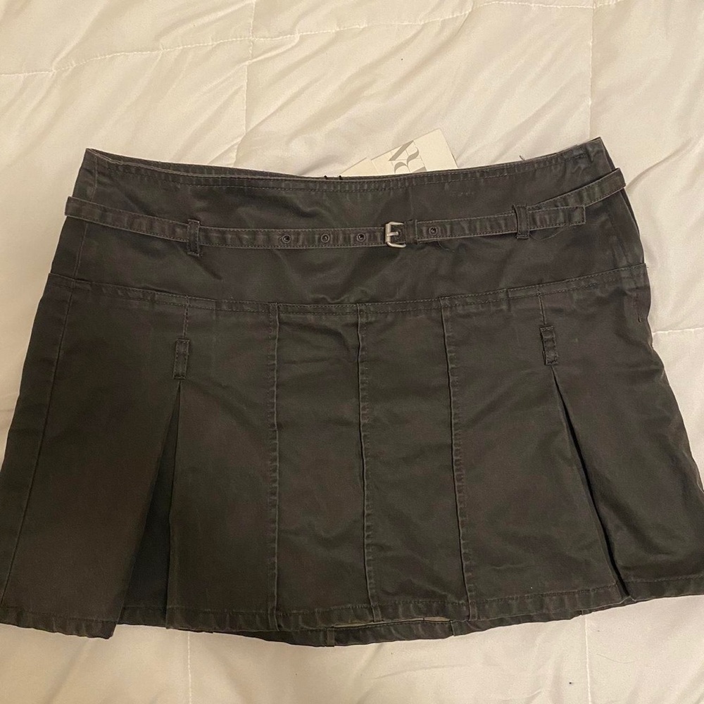 Zara Dark Gray Mini Skirt with Belt